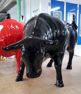Casa Padrino scultura decorativa XXL toro nero 235 x A. 140 cm