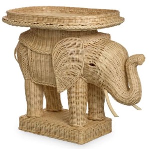 Casa Padrino luxury rattan side table elephant natural 65 x 40 x H. 57 cm