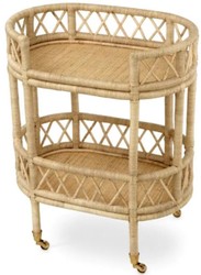 Casa Padrino chariot de service de luxe en rotin naturel 70 x 44 x H. 88 cm