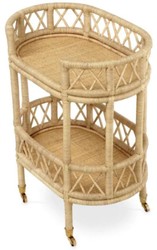 Casa Padrino chariot de service de luxe en rotin naturel 70 x 44 x H. 88 cm
