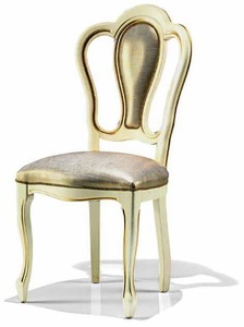 Luxus Barock Esszimmer Stuhl Silber Elfenbein Gold