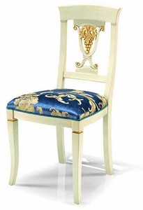 Luxus Barock Esszimmer Stuhl Blau Elfenbein Gold