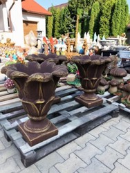 Casa Padrino baroque flower pot antique brown / gold Ø 49 x H. 58 cm