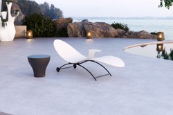 Casa Padrino chaise longue de jardin de luxe blanc mat / gris anthracite 205 cm