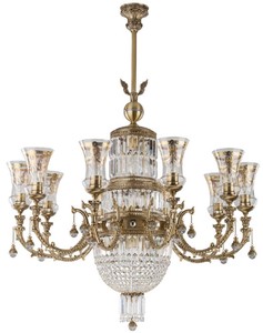 Casa Padrino luxury baroque chandelier brass with patina / gold Ø 97 x H. 100 cm