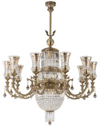 Casa Padrino araña de luces barroco de lujo latón con pátina / oro Ø 97 x A. 100 cm