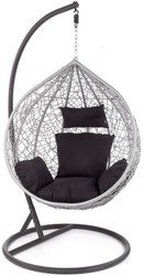 Casa Padrino poltrona a dondolo da giardino grigio / nero A. 195 cm