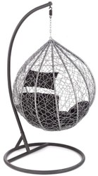 Casa Padrino poltrona a dondolo da giardino grigio / nero A. 195 cm