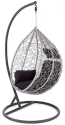 Casa Padrino poltrona a dondolo da giardino grigio / nero A. 195 cm