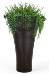 Runder Luxus Blumentopf Pflanzentopf Matt Schwarz
