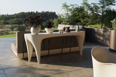 Casa Padrino Luxus Garten Konsole Matt Weiß 200 cm