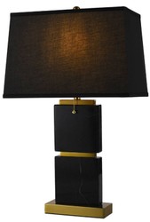 Casa Padrino luxury marble table lamp black / gold H. 66 cm