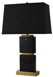 Casa Padrino luxury marble table lamp black / gold H. 66 cm