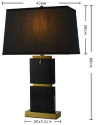 Casa Padrino luxury marble table lamp black / gold H. 66 cm
