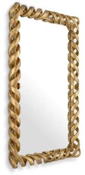 Rechteckiger Luxus Mahagoni Spiegel Wandspiegel Antik Gold
