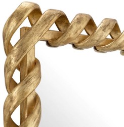 Rechteckiger Luxus Mahagoni Spiegel Wandspiegel Antik Gold