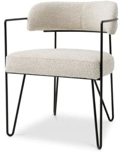 Casa Padrino luxury dining chair with armrests white / black H. 75 cm