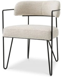 Casa Padrino luxury dining chair with armrests white / black H. 75 cm
