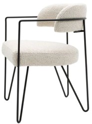 Casa Padrino luxury dining chair with armrests white / black H. 75 cm