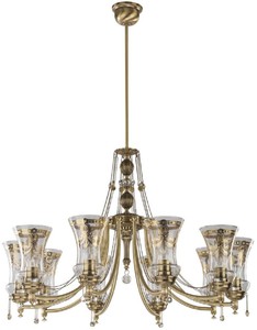 Casa Padrino lampadario barocco di lusso in cristallo ottone con patina Ø 80 cm