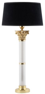 Casa Padrino luxury baroque table lamp matt gold / black H. 70 cm