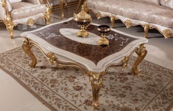 Prunkvolles Luxus Barock Wohnzimmer Möbel Set Silber Braun Gold