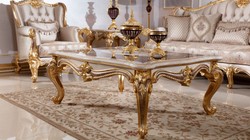 Prunkvoller Luxus Barock Wohnzimmer Sessel Silber Braun Gold