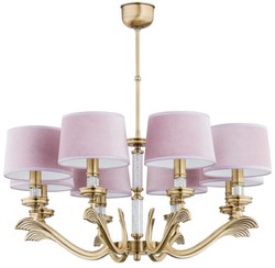 Casa Padrino lampadario barocco di lusso oro opaco / rosa Ø 72 cm