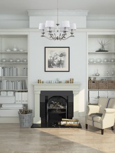Casa Padrino Luxus Barock Kronleuchter Matt Silber / Weiß Ø 76 cm