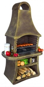 Casa Padrino barbacoa de jardín de lujo marrón antiguo 98 x 58 x A. 177 cm