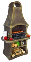 Casa Padrino barbacoa de jardín de lujo marrón antiguo 98 x 58 x A. 177 cm