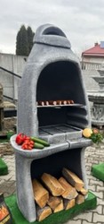 Casa Padrino barbacoa de jardín de hormigón de lujo gris 156 x 61 x A. 223 cm