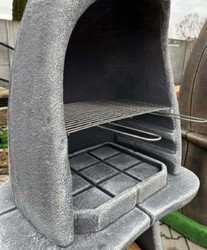 Casa Padrino barbacoa de jardín de hormigón de lujo gris 156 x 61 x A. 223 cm