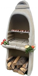 Casa Padrino barbacoa de jardín de hormigón de lujo arena 156 x 61 x A. 223 cm