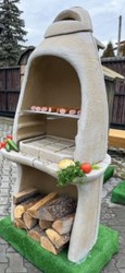 Casa Padrino barbacoa de jardín de hormigón de lujo arena 156 x 61 x A. 223 cm