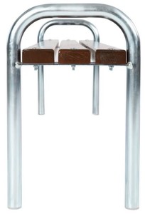 Casa Padrino Gartenbank Dunkelbraun / Silber 180 cm