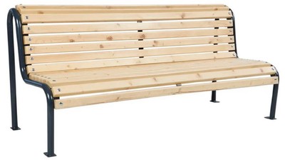 Gartenbank Sitzbank Naturfarben Schwarz