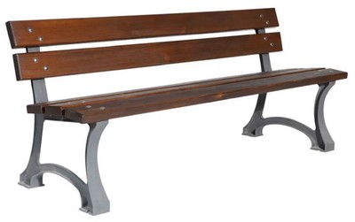 Industrie Stil Gartenbank Dunkelbraun Grau