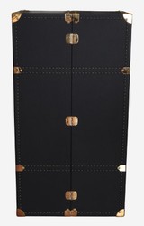 Casa Padrino armario bar maleta de cuero de lujo negro / latón A. 135 cm - Hecho en Italia