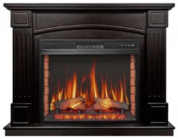 Casa Padrino baroque LED electric fireplace black 114 x 34 x H. 90.3 cm