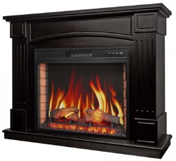 Casa Padrino baroque LED electric fireplace black 114 x 34 x H. 90.3 cm