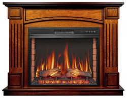 Casa Padrino cheminée électrique baroque LED marron 114 x 34 x H. 90,3 cm