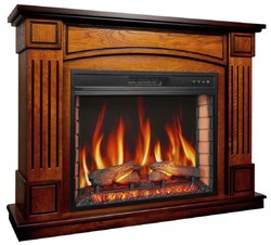 Casa Padrino cheminée électrique baroque LED marron 114 x 34 x H. 90,3 cm