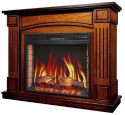 Casa Padrino cheminée électrique baroque LED marron 114 x 34 x H. 90,3 cm