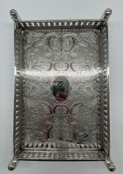 Casa Padrino plateau de service en laiton de luxe argent 32 cm