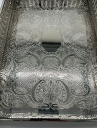 Casa Padrino plateau de service en laiton de luxe argent 32 cm