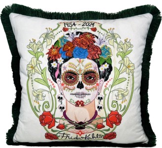 Frida Kahlo by Casa Padrino Luxus Deko Kissen Weiß Grün Frida Kahlo by Casa Padrino Luxus Deko Kissen Weiß Grün