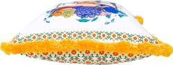 Frida Kahlo de Casa Padrino cojín decorativo de lujo con pedrería blanco / colorido / naranja
