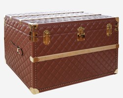 Luxus Leder Echtleder Koffer Reisekoffer Braun Gold