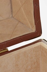 Luxus Leder Echtleder Koffer Reisekoffer Braun Gold